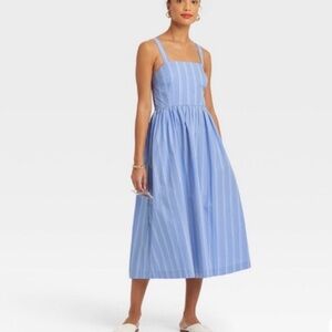Target A New Day Blue Stripe Midi Sundress with Pockets - women’s medium